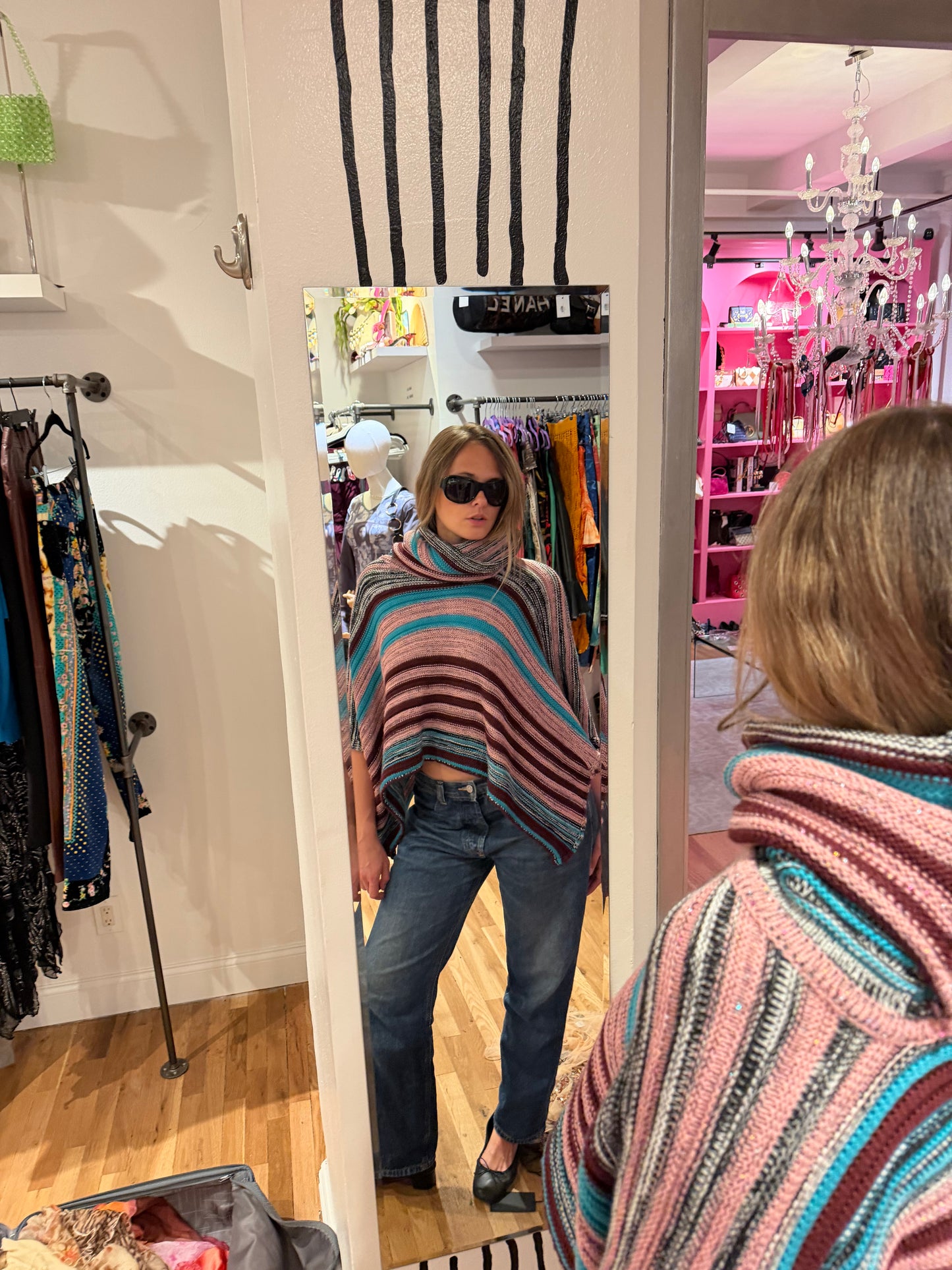 Missoni Lane Wool Multicolor and Glitter Poncho - sku TUV #5555