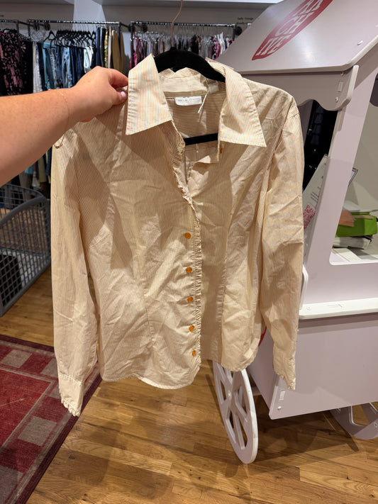Pinstripe brown button down - tuv #32675