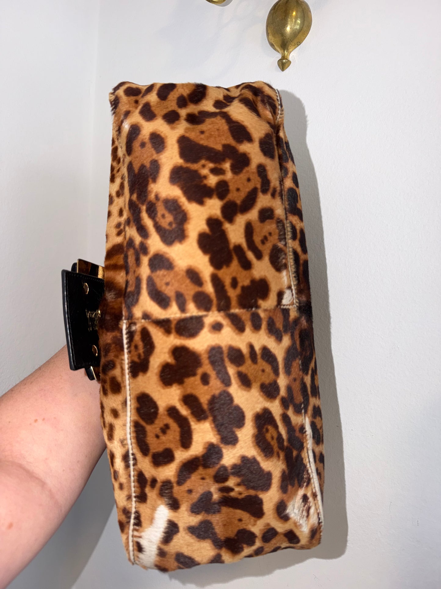 Rare Vintage Pony Hair Cheetah Mama Baguette