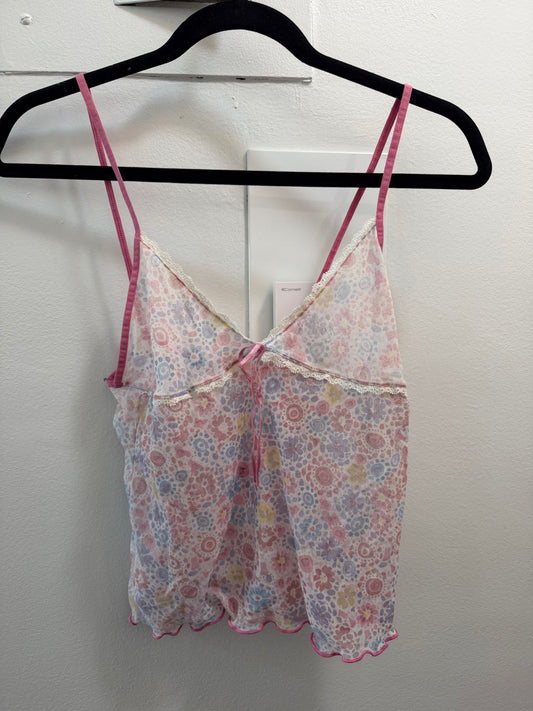 Sheer mini pink tank top - sku tuv #116