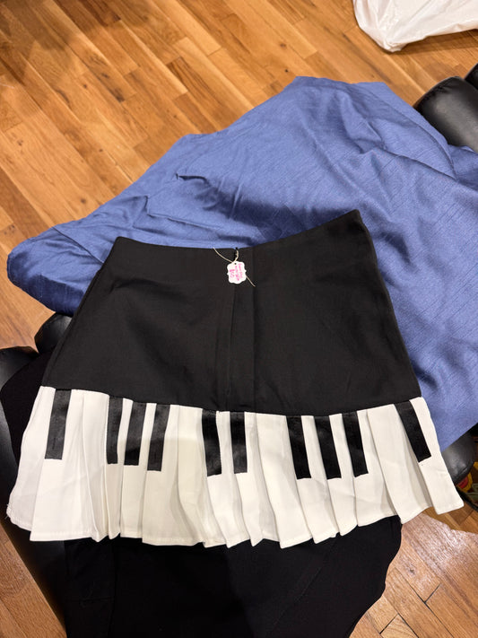 Piano keys mini skirt - sku tuv #696