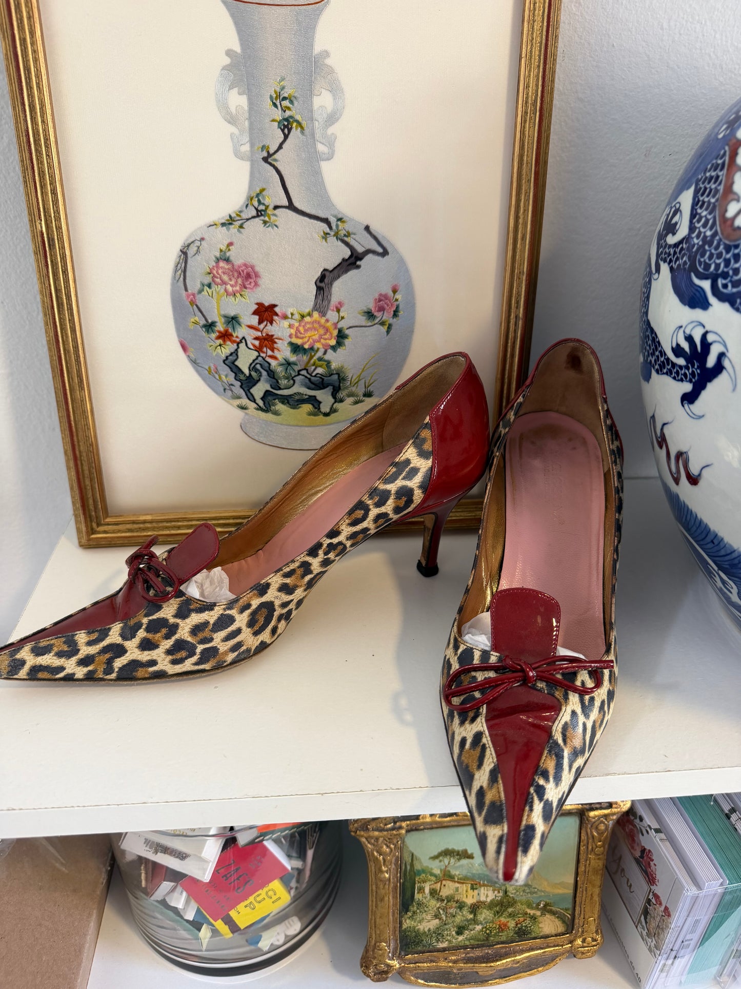 Dolce & Gabbana cheetah pumps with red bows - TUV #423412