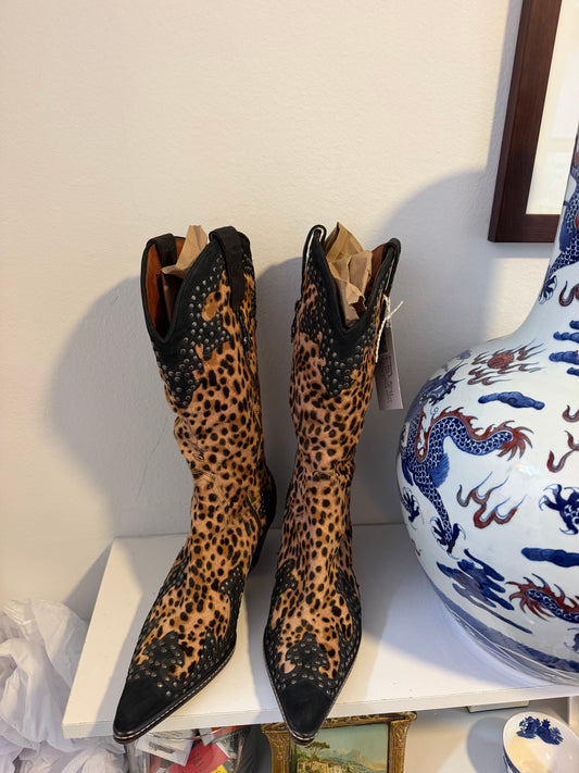 Donald J Pilner cheetah calf hair cowboy boots size 9.5 - TUV #221245