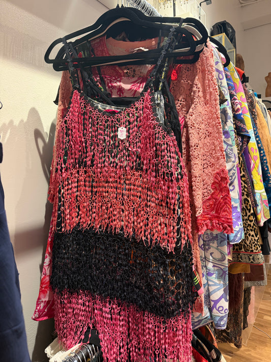 Custo Barcelona Mini pink fringe dress - SKU TUV #89