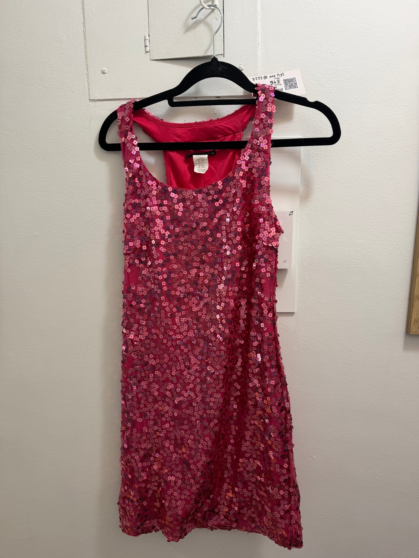 Pink glitter mini dress - sku tuv #2222