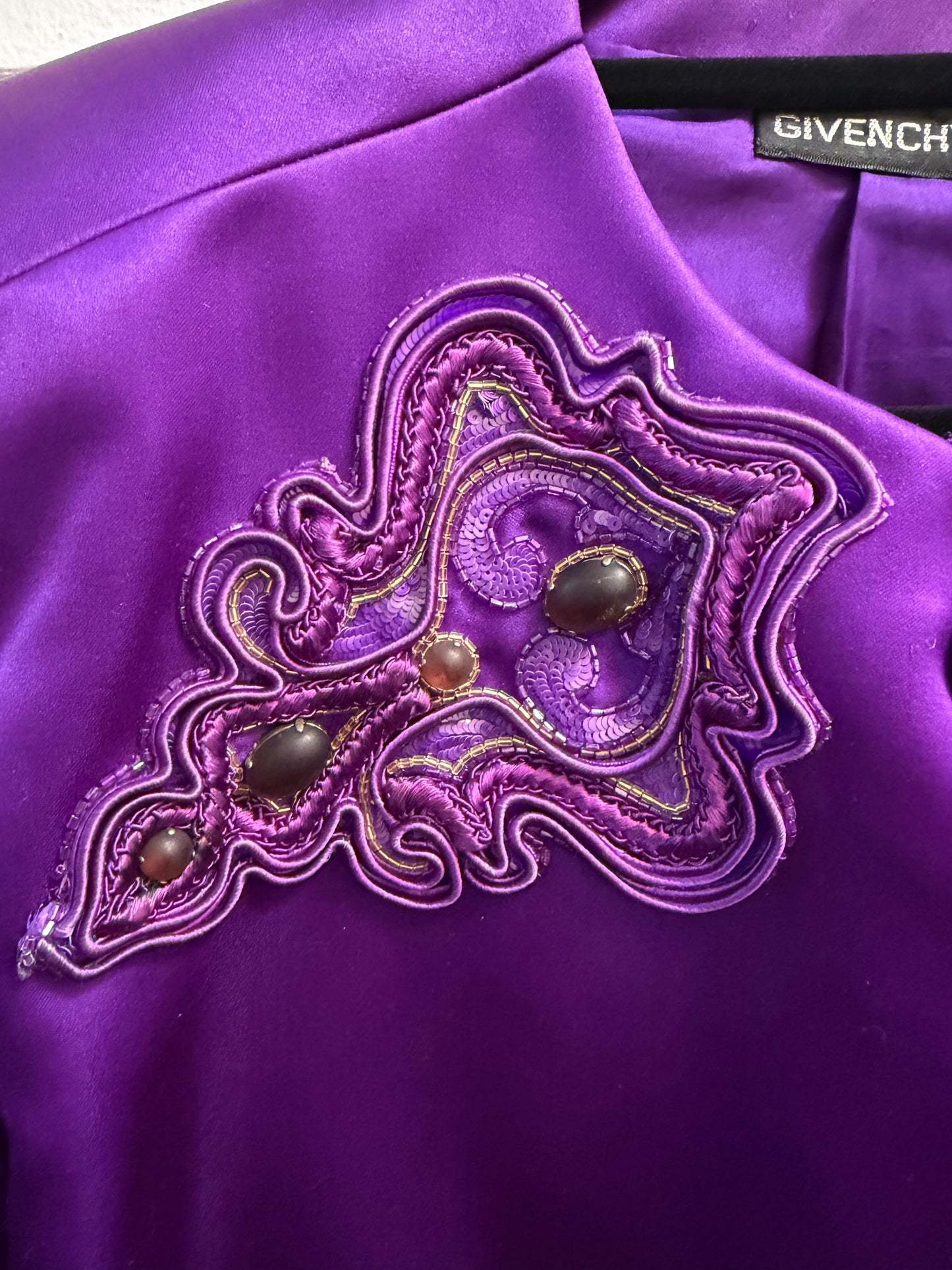 Vintage Purple Givenchy Embellished Blazer with Stunning Embroidery- size M - sku TUV #2000