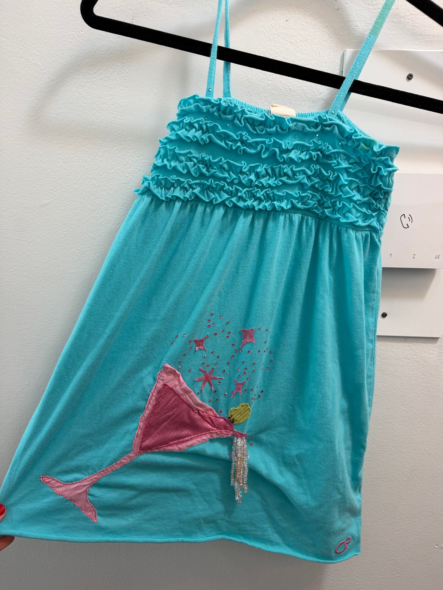 Upcycled pink cosmo tank top