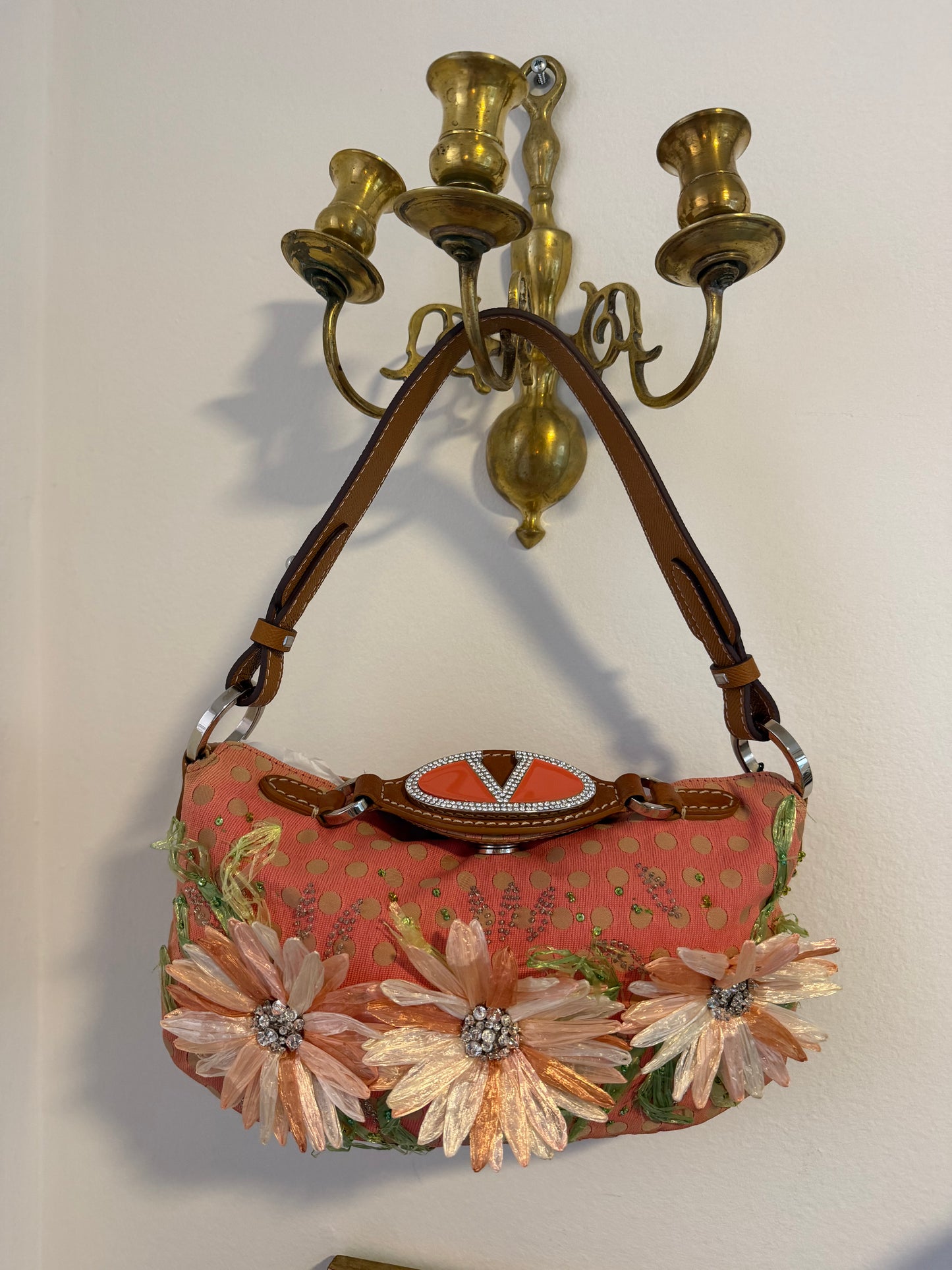 Valentino 2000s pink polka dot flower purse - tuv #222123