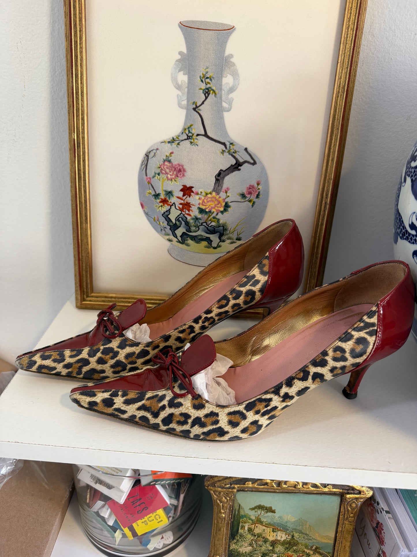 Dolce & Gabbana cheetah pumps with red bows - TUV #423412