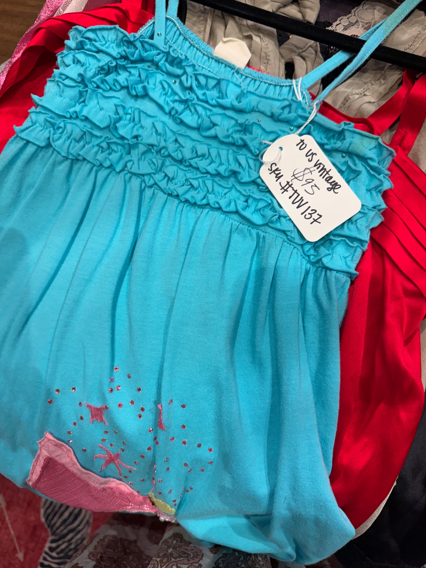 Upcycled pink cosmo tank top - SKU TUV #137