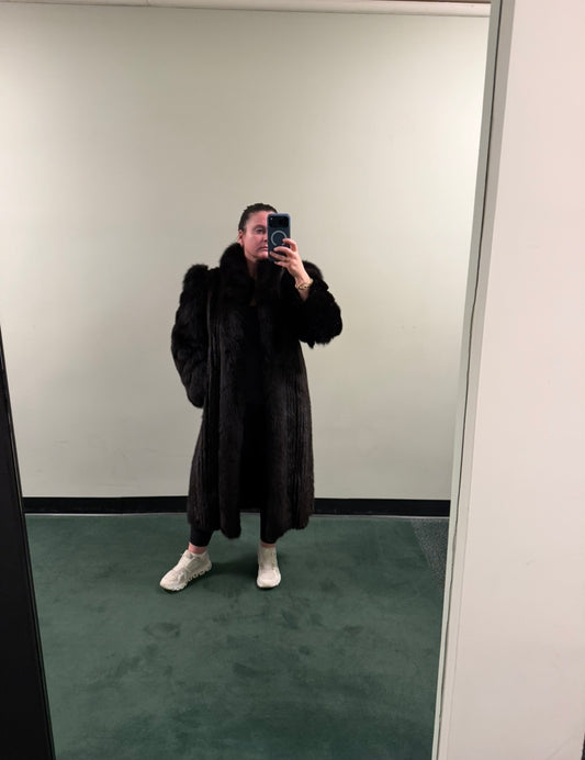 Rare dark mink with fox fur trim TUV #11