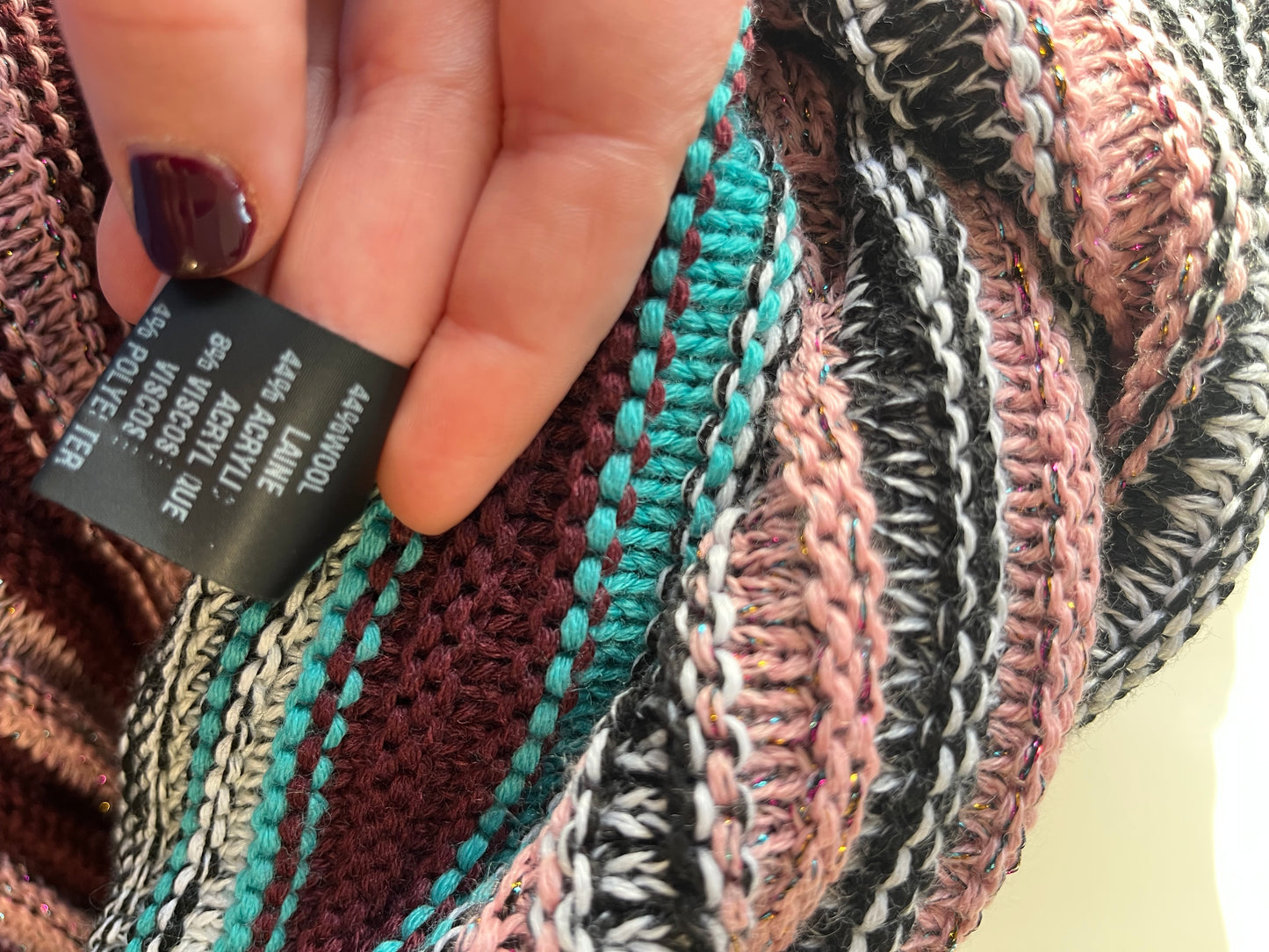 Missoni Lane Wool Multicolor and Glitter Poncho - sku TUV #5555