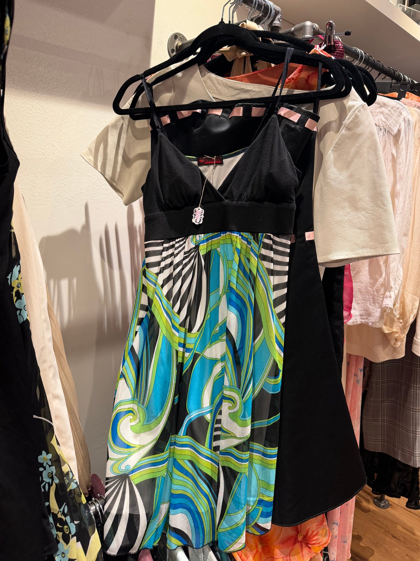 Pucci inspired y2k mini dress orange blue-sku TUV #19