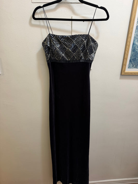 J.S. Boutique velvet dress with beaded bodice TUV #33345