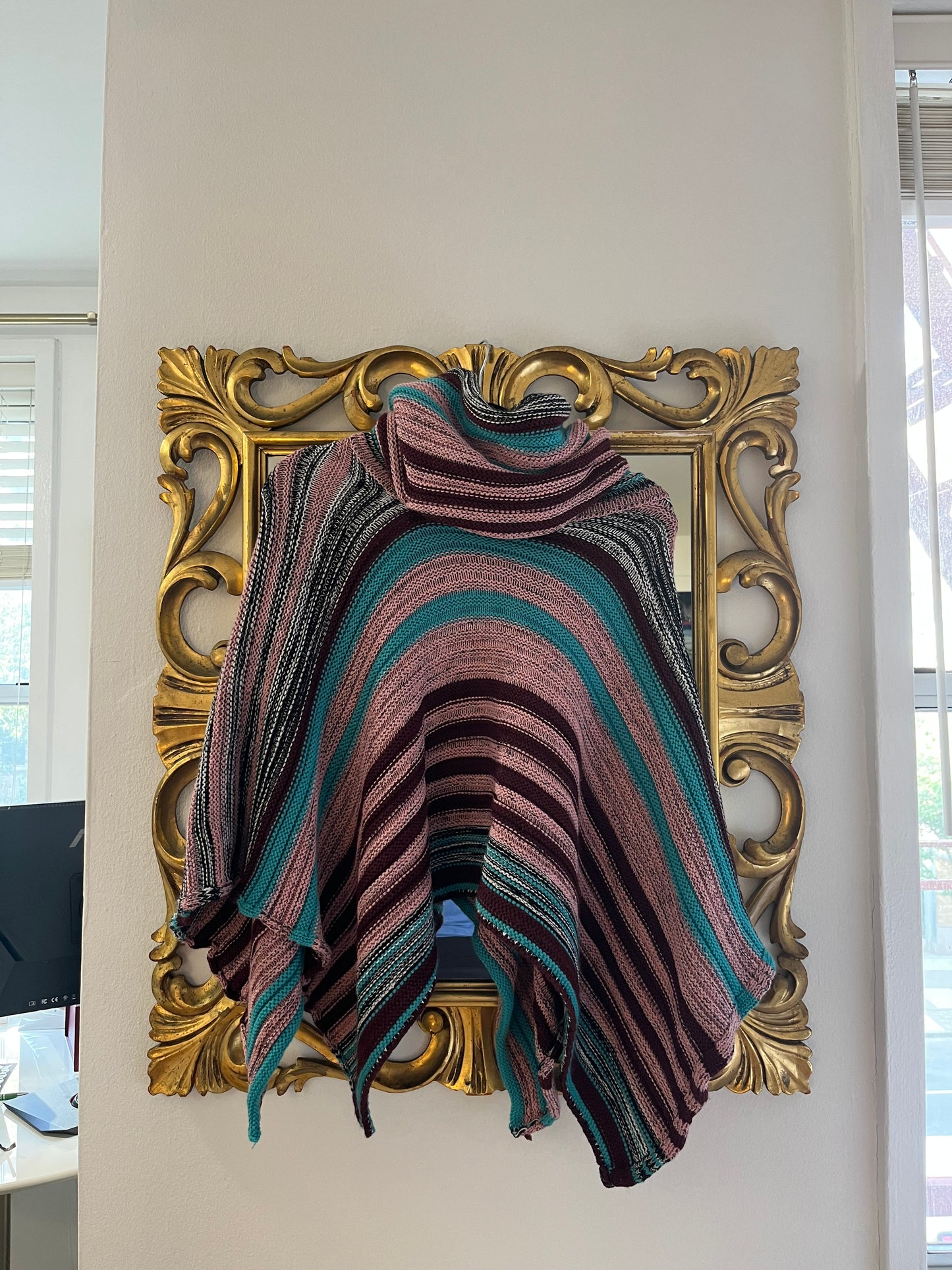 Missoni Lane Wool Multicolor and Glitter Poncho - sku TUV #5555