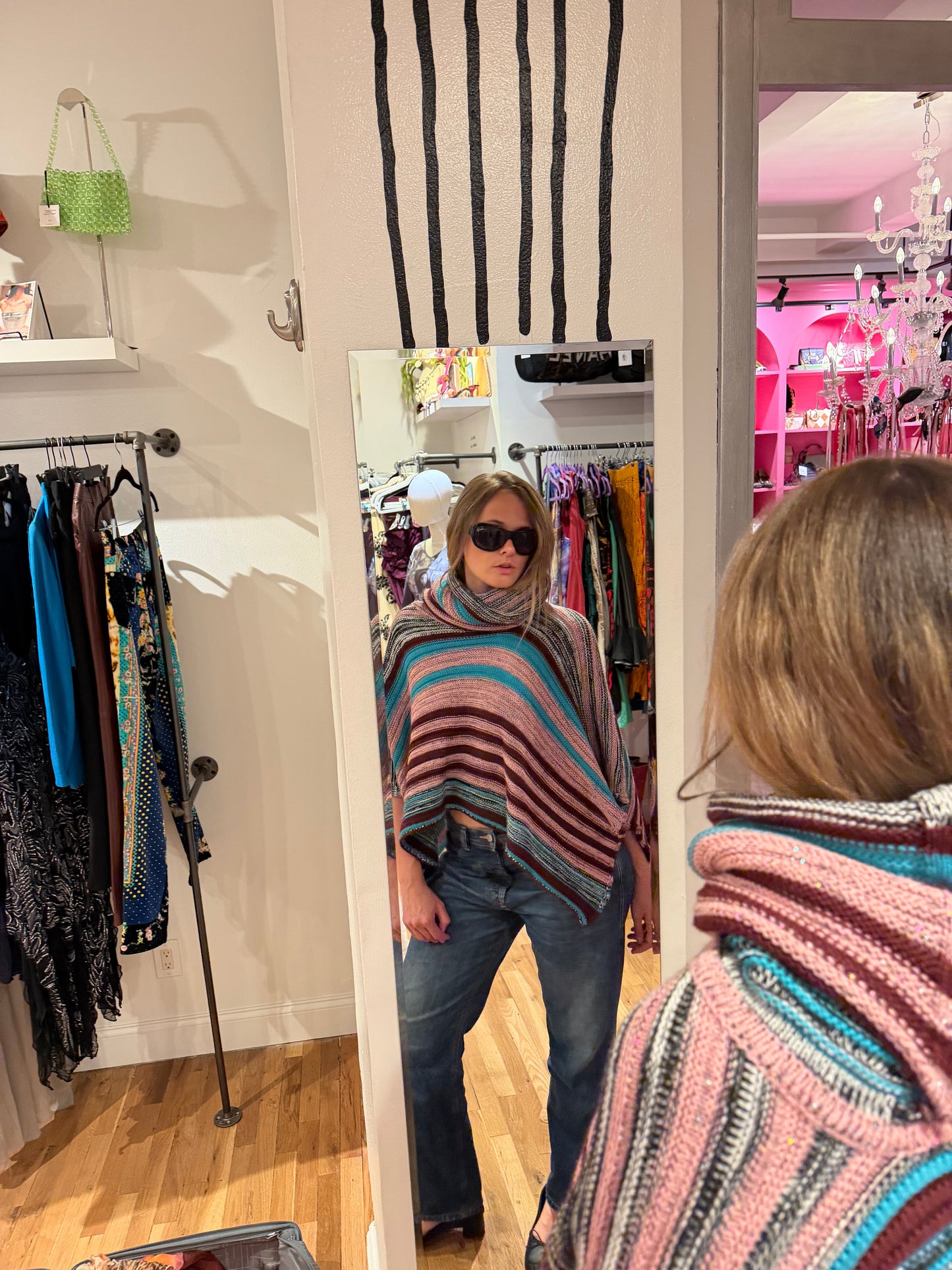 Missoni Lane Wool Multicolor and Glitter Poncho - sku TUV #5555