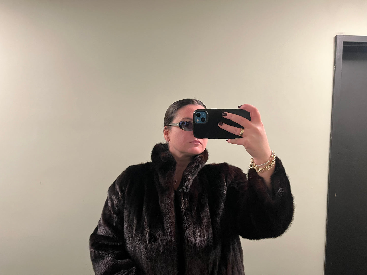 Chocolate Brown Full Length Mink Coat - sku TUV #2007