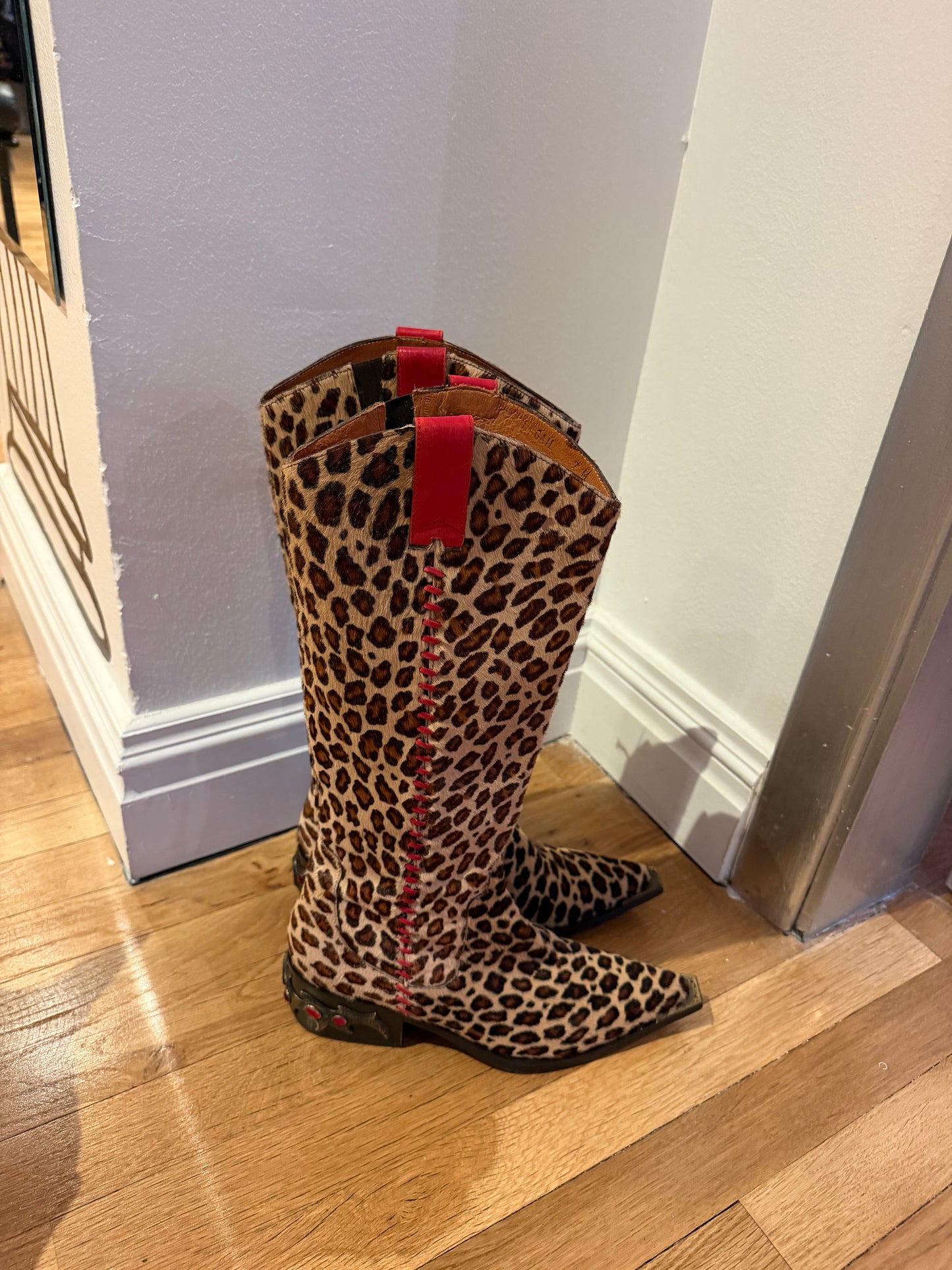 Cheetah pony hair boots size 7 - TUV #324567