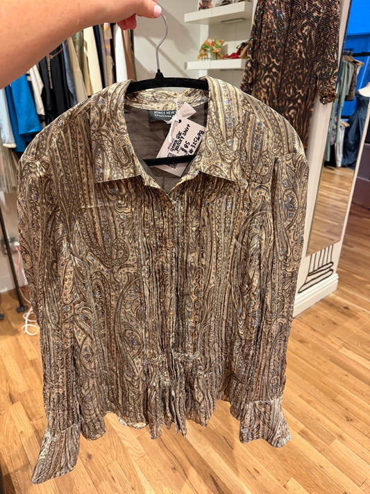 Green silk paisley shirt TUV #325678