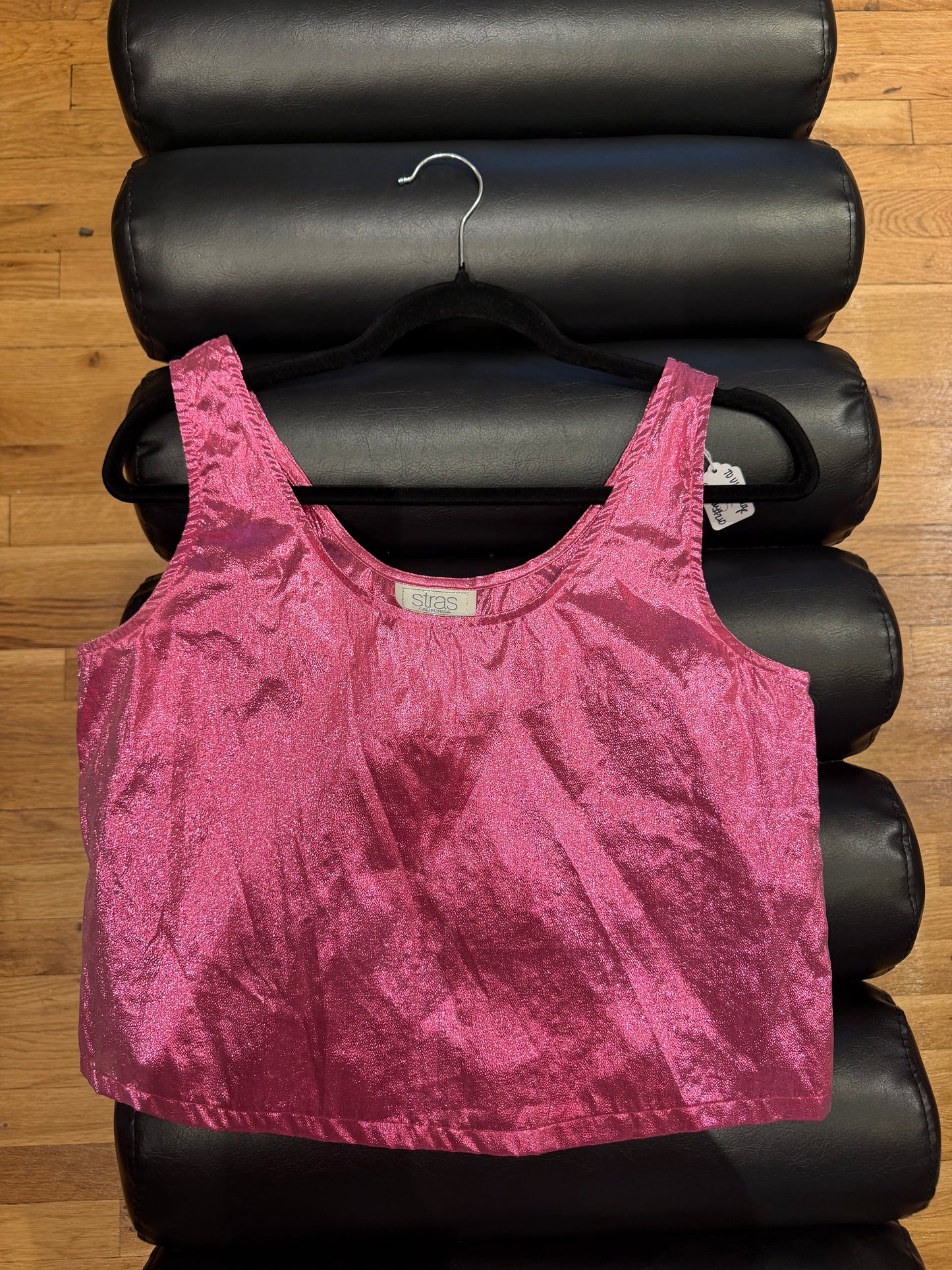 Glitter pink tank stras California - sku TUV #210