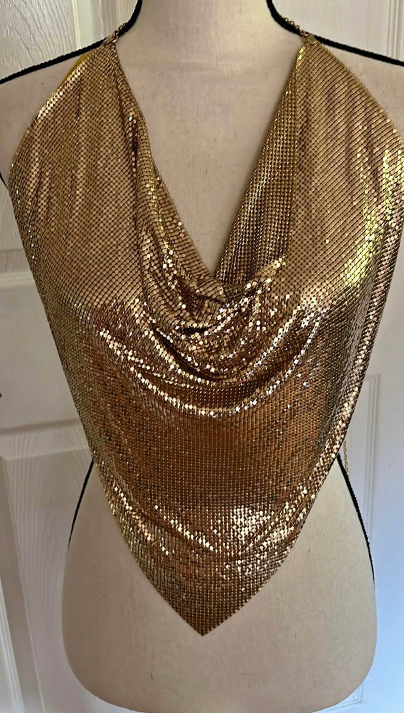 Rare 1980s gold mesh top - TUV #99898