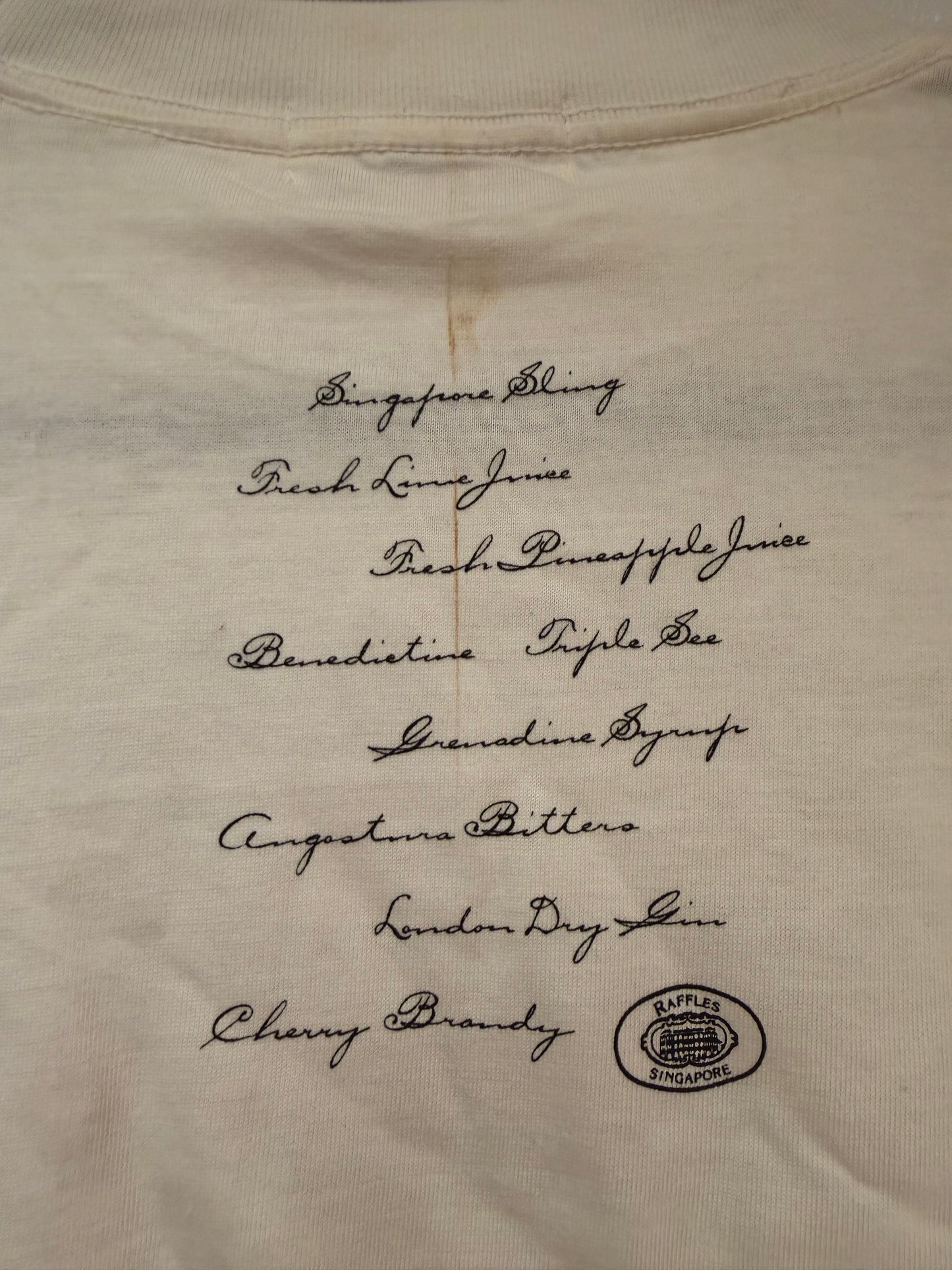 1990s “as is” Raffles Hotel Singapore Tee can fit xs - xl - TUV #321685