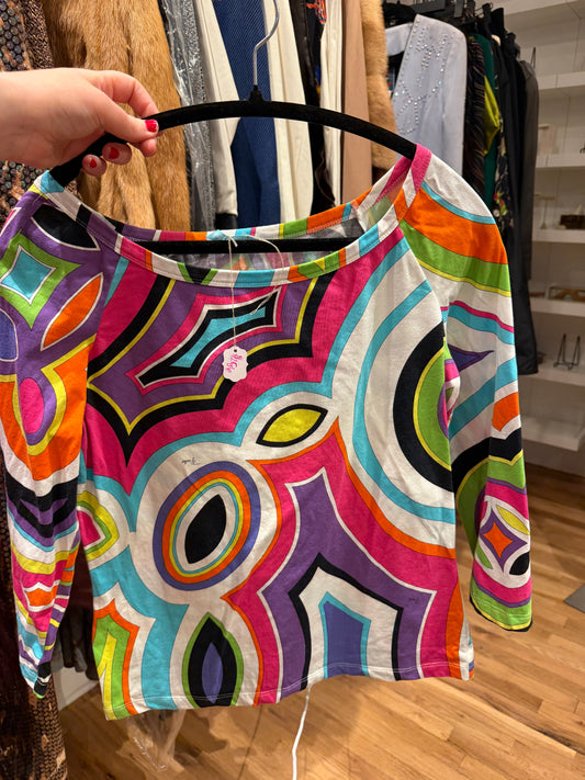 Emilio Pucci multicolor boat neck tee TUV #676656