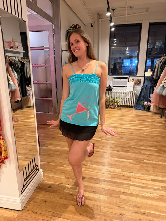 Upcycled pink cosmo tank top - SKU TUV #137