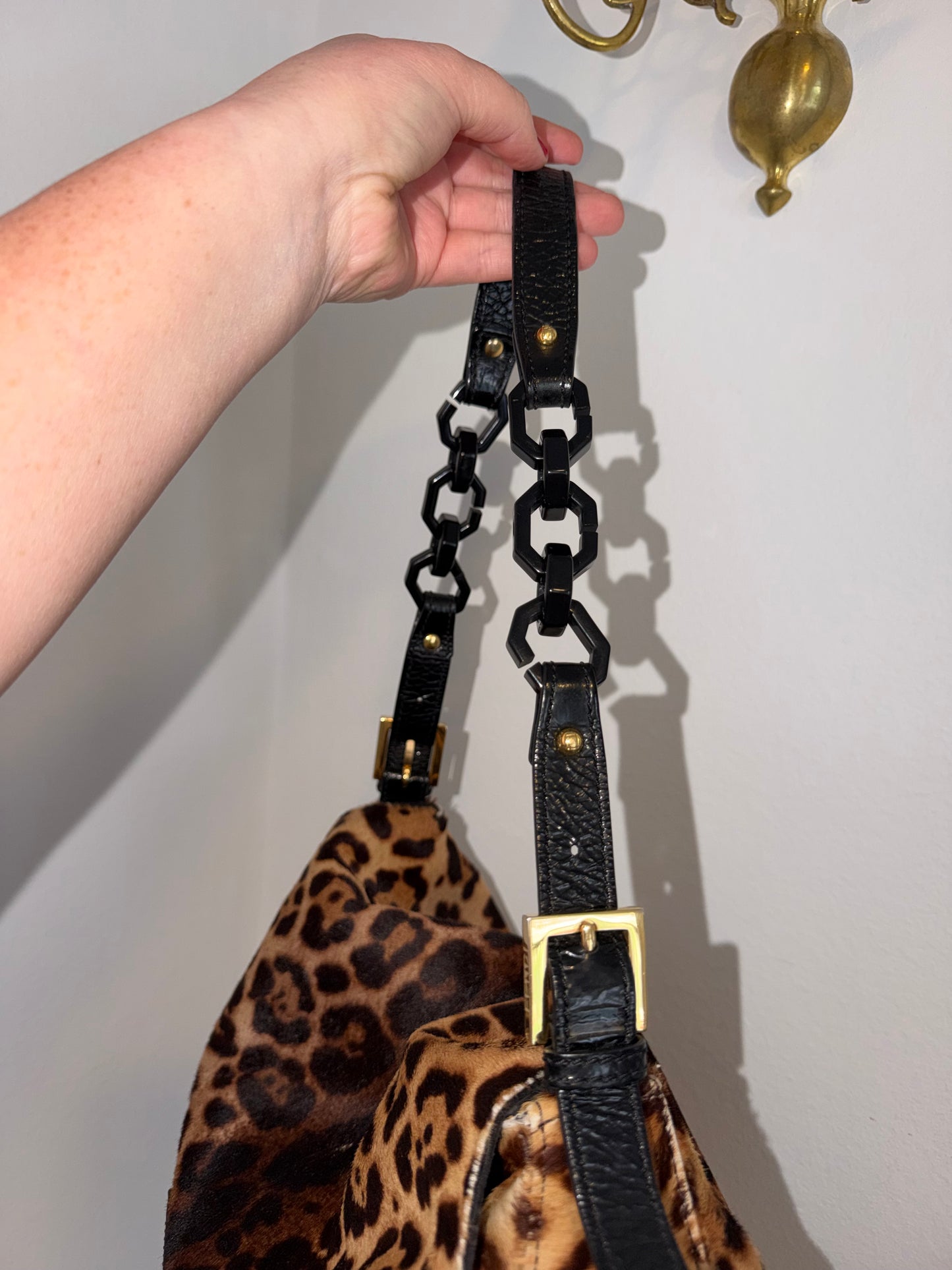Rare Vintage Pony Hair Cheetah Mama Baguette