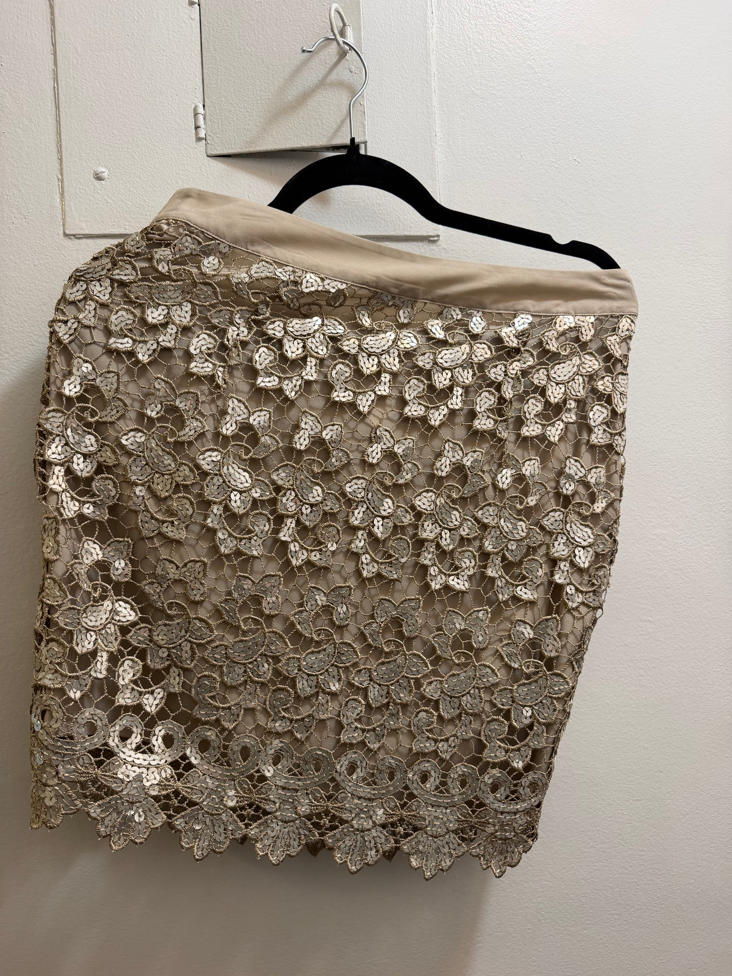 Tan bedazzled mini skirt TUV #11123